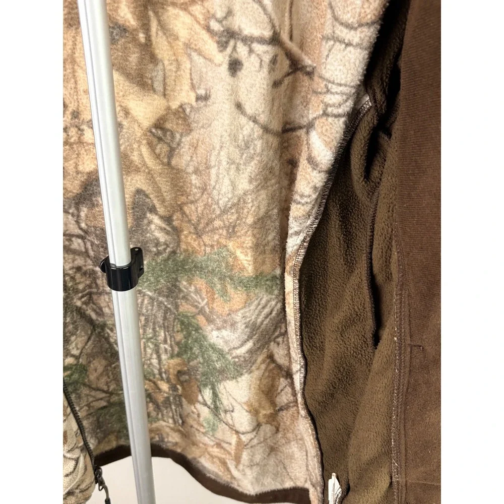 Magellan Outdoors Mens Realtree Xtra Camo Full Zip Fleece Jacket Brown Large‎